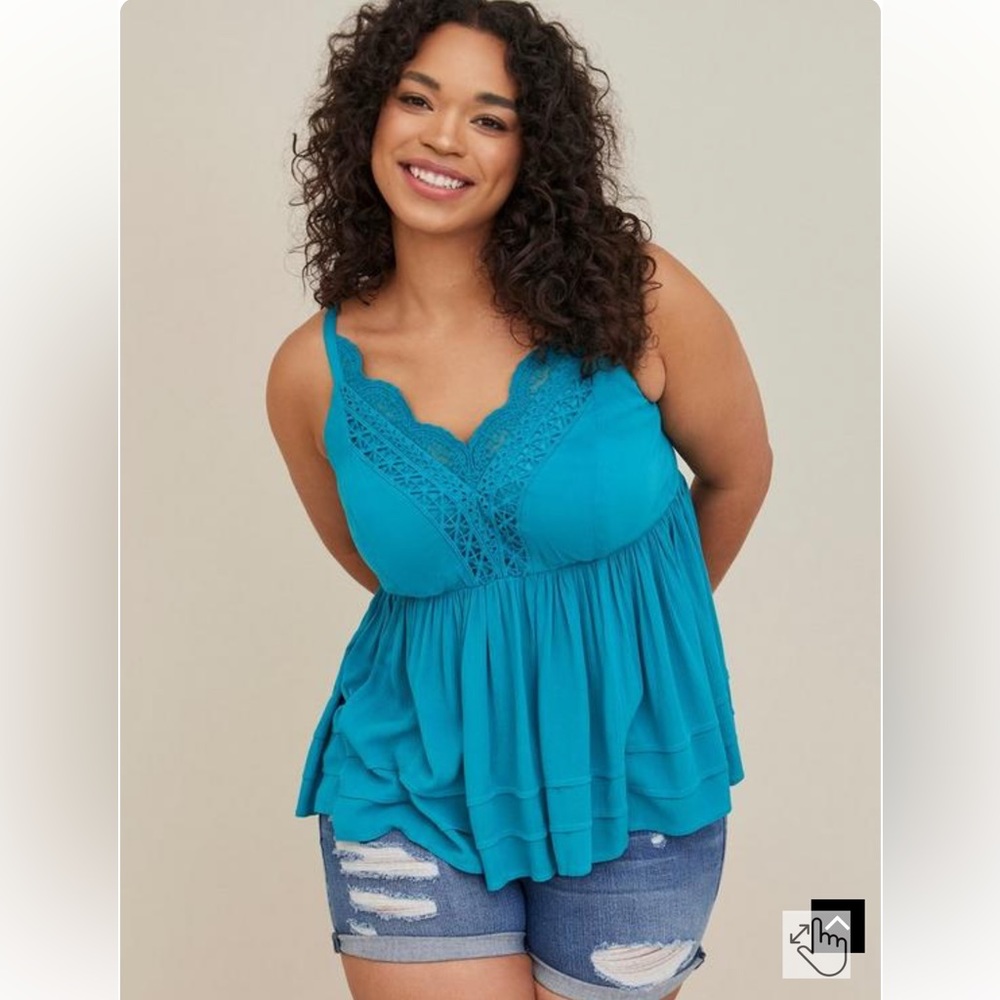 Torrid Crochet Babydoll Tank
